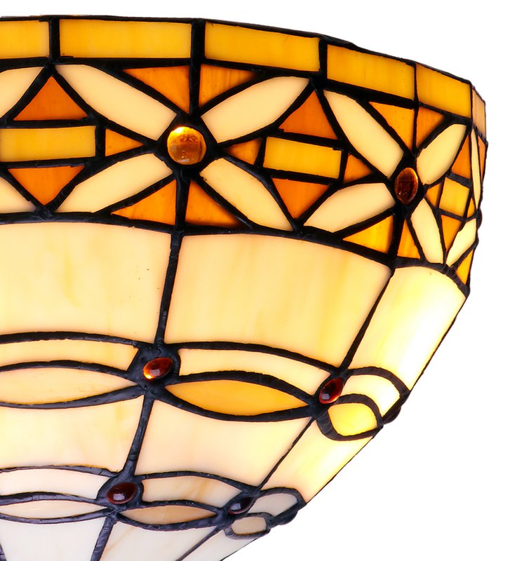 Grotere plafondlamp Tiffany diameter 40cm Ivoor Serie LG225200