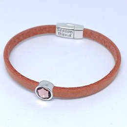 Timeless leather bracelet antique silver plated colorful