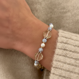 Déclaration de bracelet de perles de cristal hexagonales, extension plaquée or de bijoux élégants