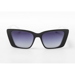 Zwarte Cat-Eye zonnebril met verloop – wit framedetail | UV400 | Boetiekbrillen