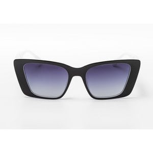 Schwarze Cat-Eye-Sonnenbrille mit Farbverlauf – weißes Rahmendetail | UV400 | Boutique-Brillen