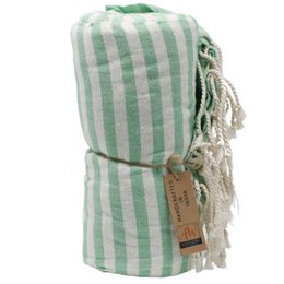 Katoenen Pario Handdoek - 100x180 cm - Picknick Groen