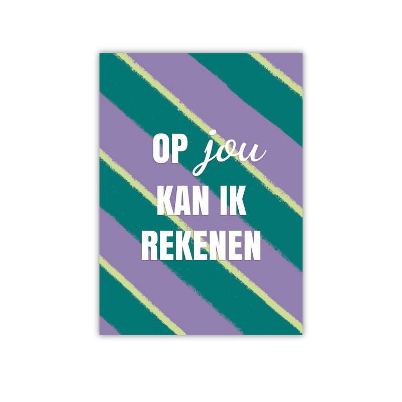 Waarderingskaart 'Op jou kan ik rekenen'