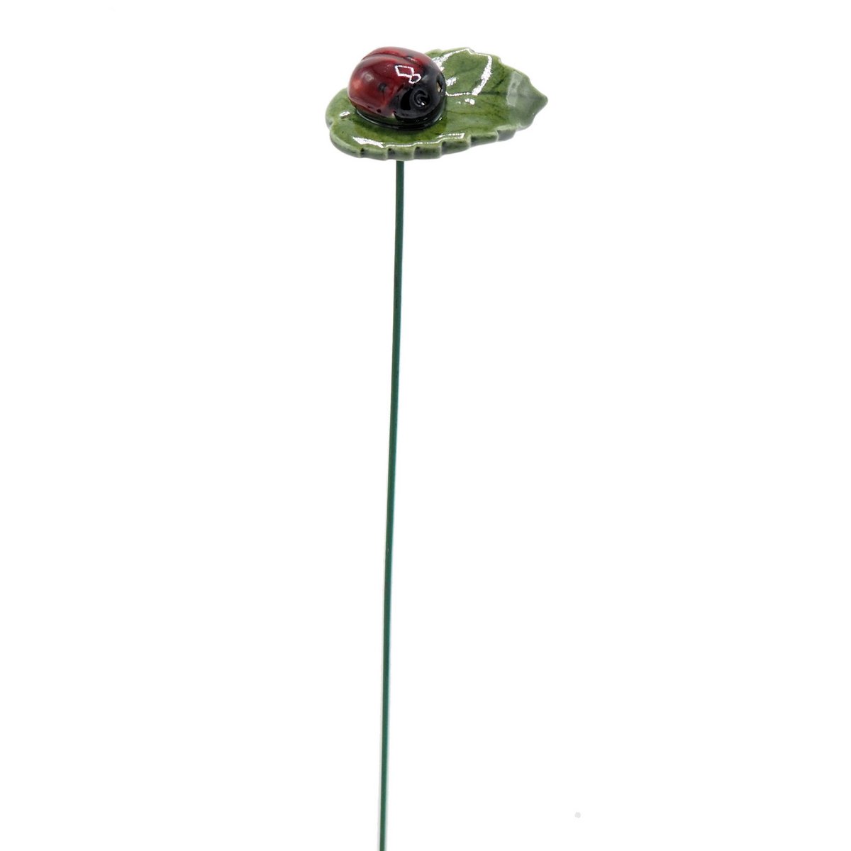 Ladybug on leaf planter ceramic 4 cm