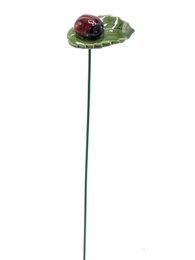 Ladybug on leaf planter ceramic 4 cm