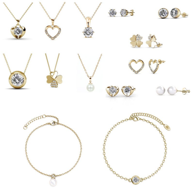 Advent calendar Heart box - 14 jewels - Gold finish
