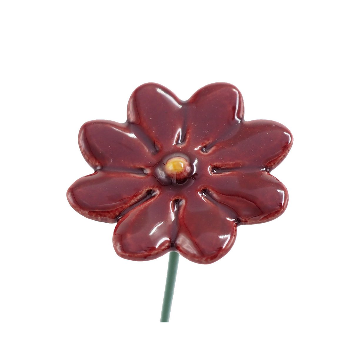 Fleur de marguerite en céramique mini rouge 2,5 cm
