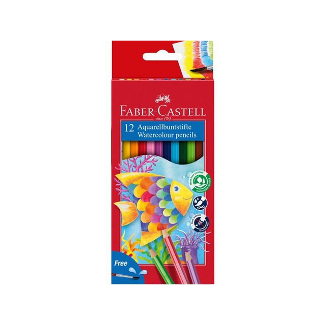 Aquarelpotlood FC Kinder etui a 12st. met penseel