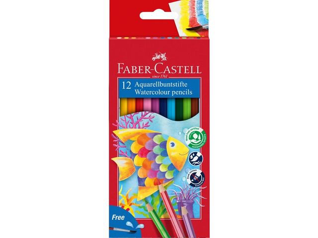 Aquarelpotlood FC Kinder etui a 12st. met penseel