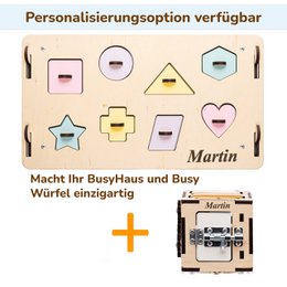 Set - BusyBoard cottage natura/pastel and creative cube