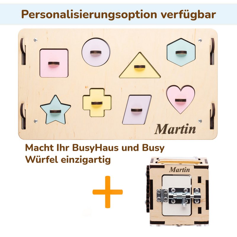 Set - BusyBoard cottage natura/pastel and creative cube
