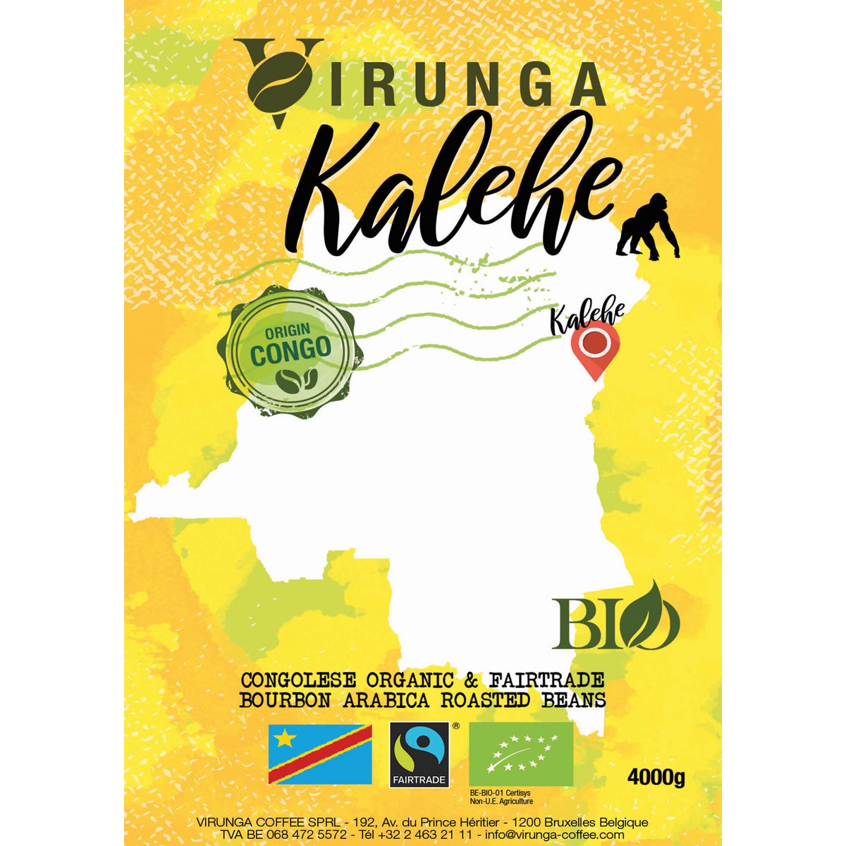 Kawa Ekologiczna i Fairtrade KALEHE 4kg Ziarna Premuim_VRAC