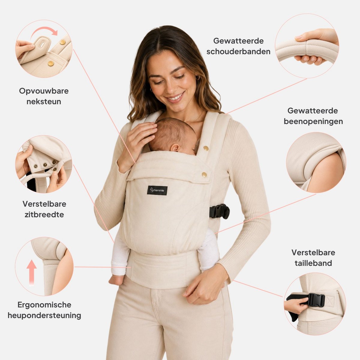 Nosidełko AVIAIRE - Ergonomiczne i wygodne - Materiał bawełniany OEKO-TEX®