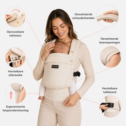 Nosidełko AVIAIRE - Ergonomiczne i wygodne - Materiał bawełniany OEKO-TEX®