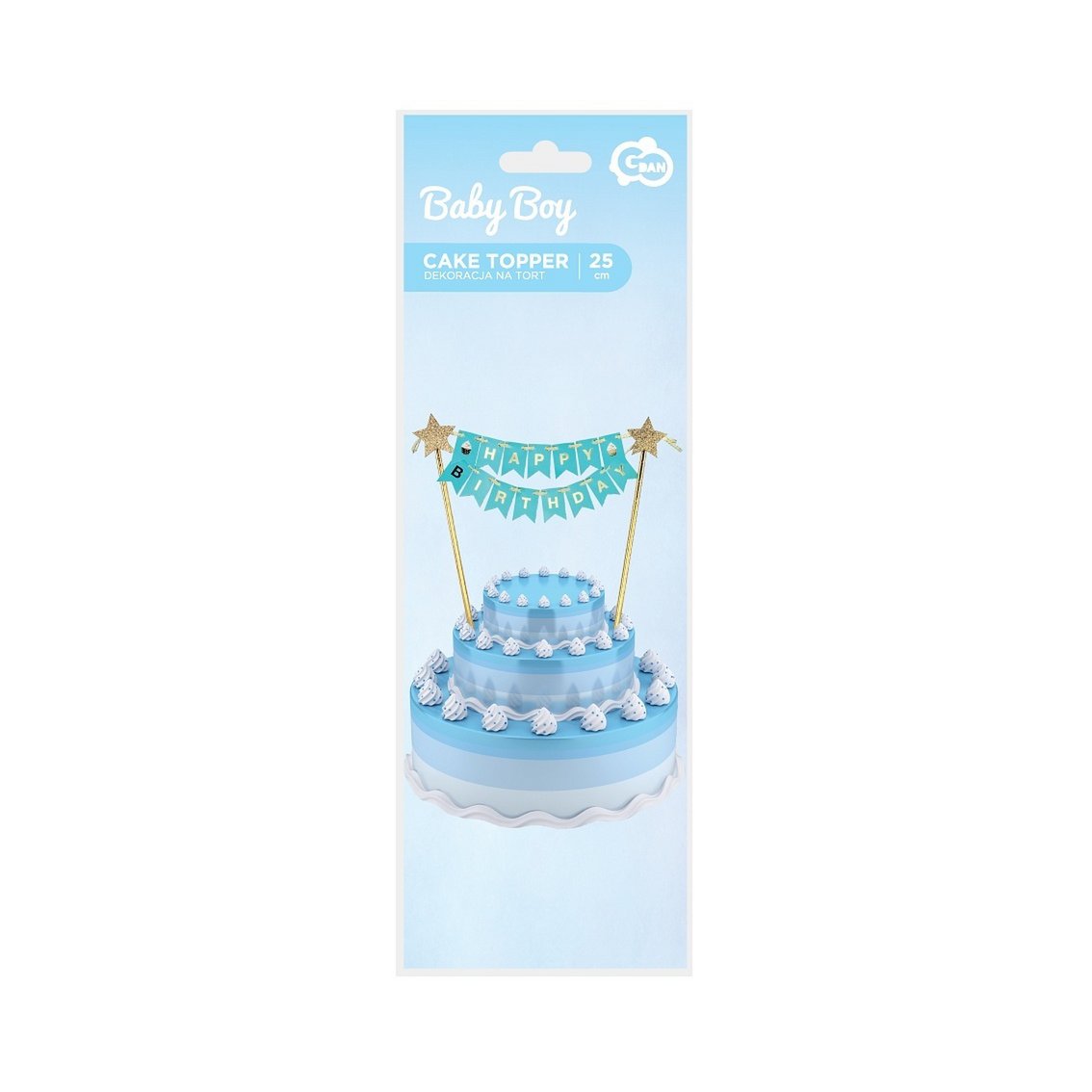 Cake Topper - Happy Birthday - Flaggen - Blau
