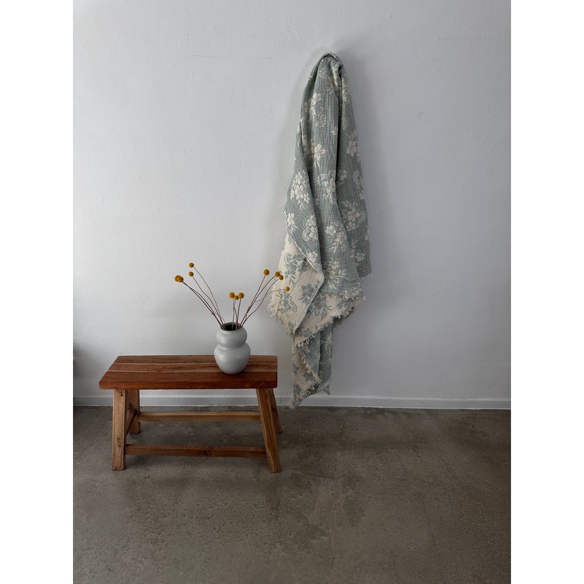Muslin blanket - ROSE - light blue-white - 2.20 x 2.50 m