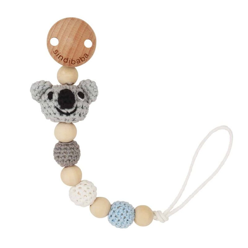 Crocheted pacifier chain Koala COCO (organic)