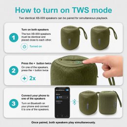 Altavoz Bluetooth portátil XB-009: negro, libertad inalámbrica y diseño práctico para el día a día
