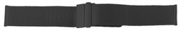 Stainless steel Milanese (quick release), folding clasp, black, 22 mm