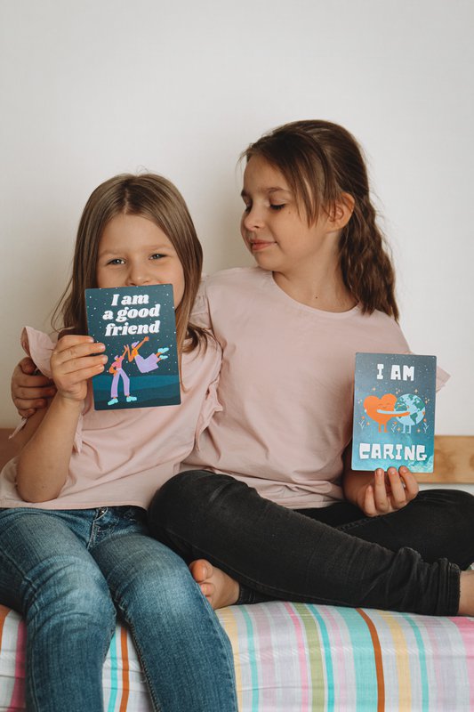 Positieve bevestigingskaarten voor kinderen - kerstcadeau