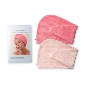 Ultra absorbent microfiber hair turbans