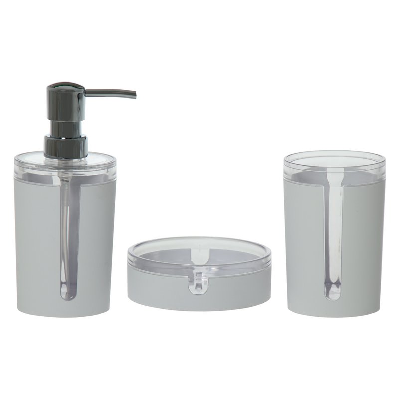 HVID/TRANSPARENT AKRYL BADEVÆRELSESDISPENSER _°8,5X17,5CM LL87081