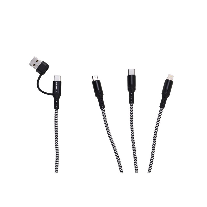 Cable 3 en 1 con conectores para Iphone y Smartphone