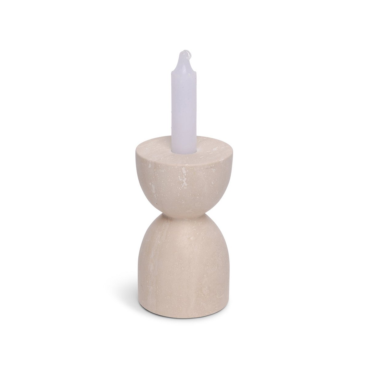 Travertine design kaarshouder Ø8x14cm