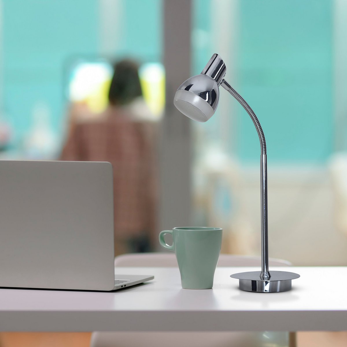 LED -bordlampe "Chrome" H: 45 cm