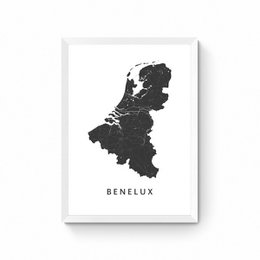 Benelux - map - Map Poster
