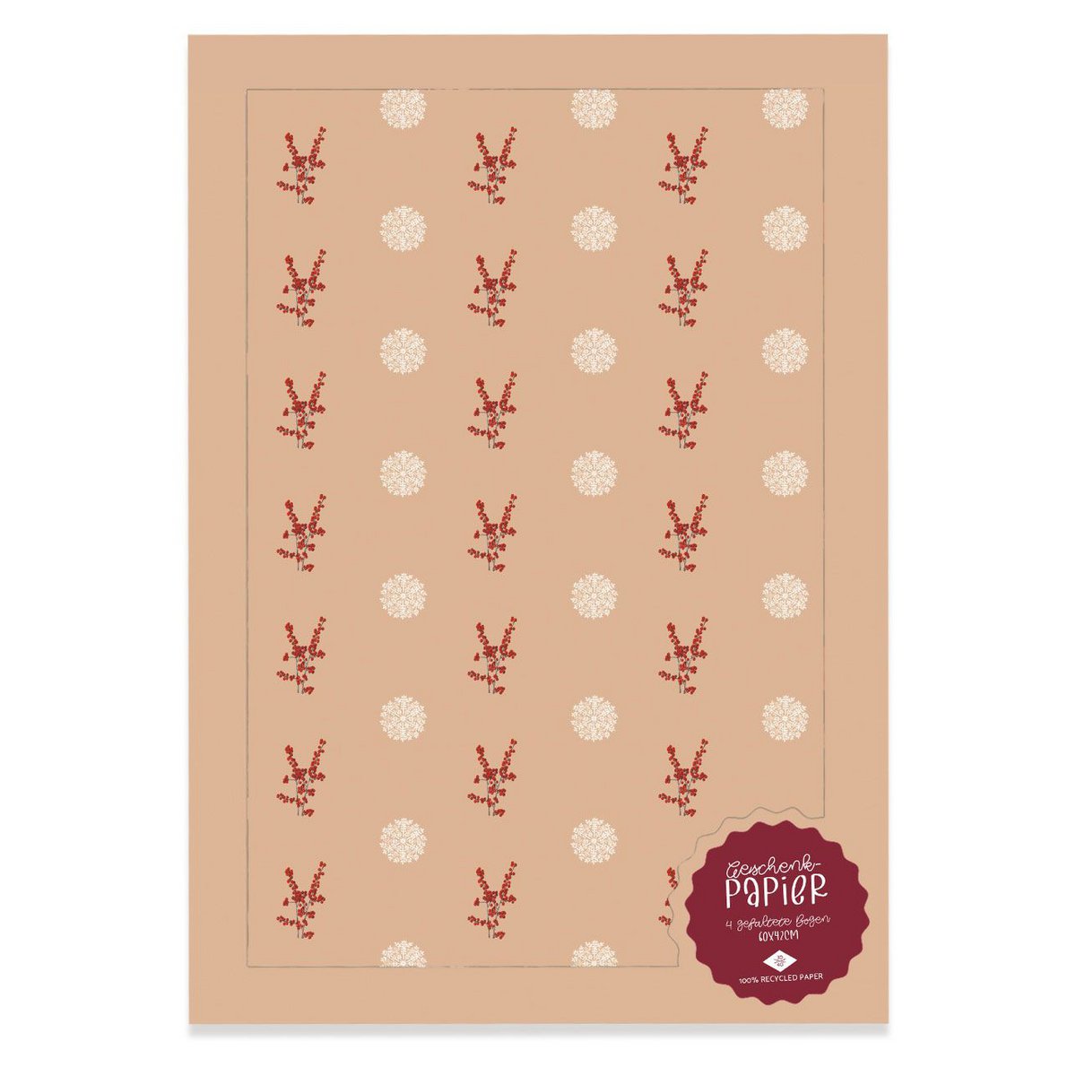 Geschenkpapier Winter rot