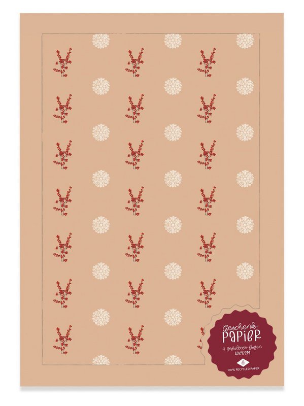 Geschenkpapier Winter rot