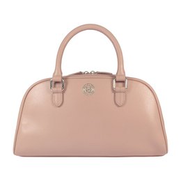 RB1034AU | VIRGINIA bowlingtas voor dames van echt saffianoleer, gemaakt in Italië. Poeder kleur