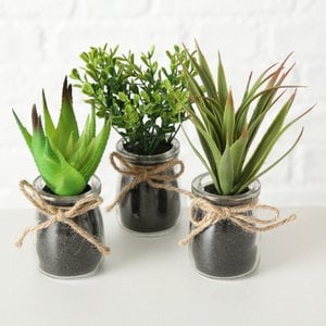 Sukkulente im Topf Ø10x17cm Kunstpflanze
