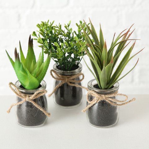 Sukkulenter i potte Ø10x17cm kunstig plante