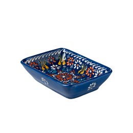 Soap dish Ebabil dark blue and white, hand painted