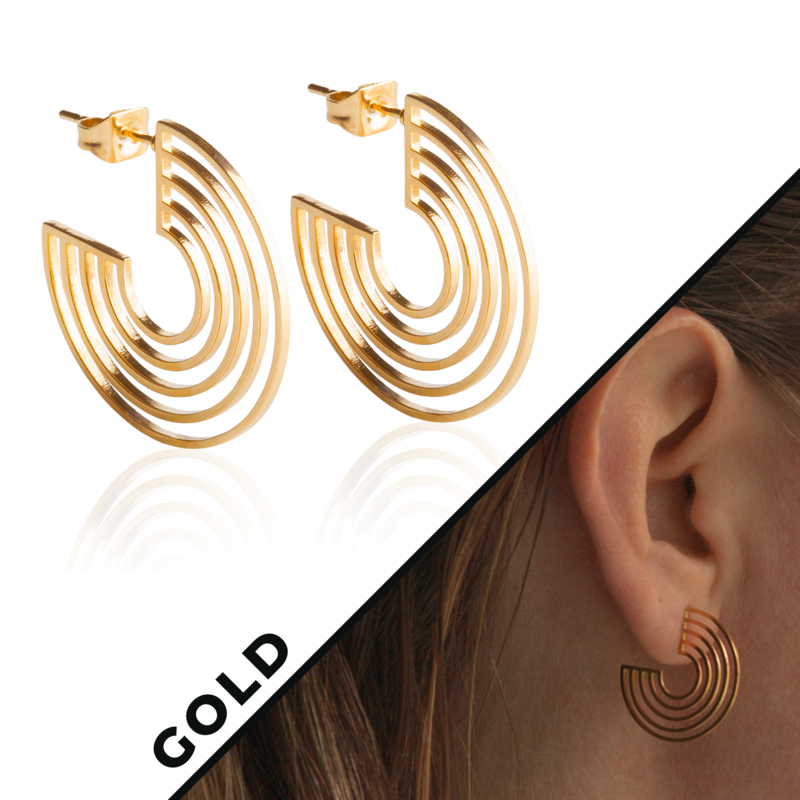 Minimalistiske "Rainbow" Hoop Øreringe • 23 mm • Hypoallergeniske og vandafvisende
