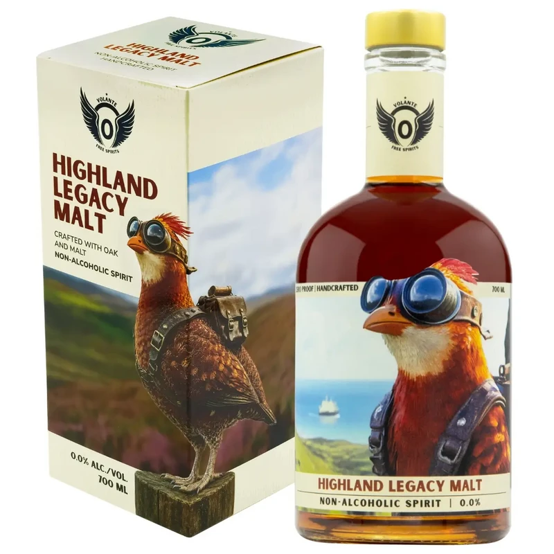 Volante Highland Legacy Malt 0,0% – alcoholvrije whisky-stijl spirit – 700 ml – geschenkdoos