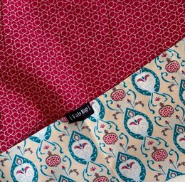 Envoltura de regalo Furoshiki - Paquete de 6 piezas de color verde azulado y cereza - Envoltura de regalo de tela