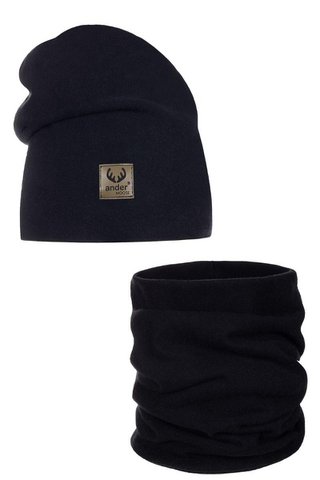 BENIAMINA hat with a snood - BLACK