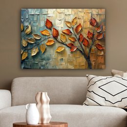 Canvas schilderij  - Wanddecoratie Boom - Abstract - Natuur - Kunst - Muurdecoratie woonkamer - Kamer decoratie modern - Abstracte schilderijen