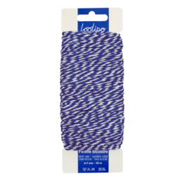 SPAGO IN COTONE BICOLORE - BLU E BIANCO - ø 2 mm - 50 mt - 1 pz - 1 colore