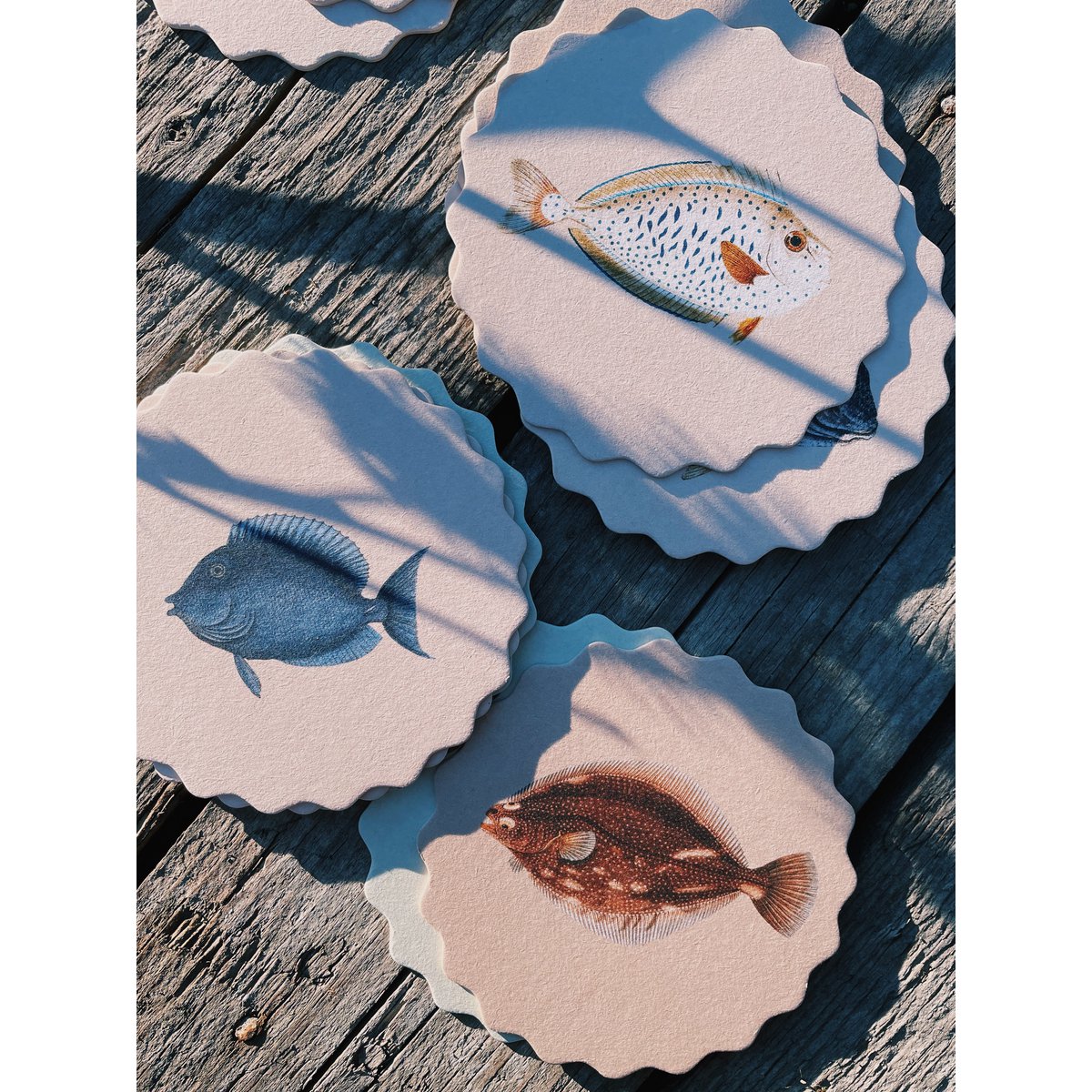 Sottobicchiere 10 motivi pesce - 12 set