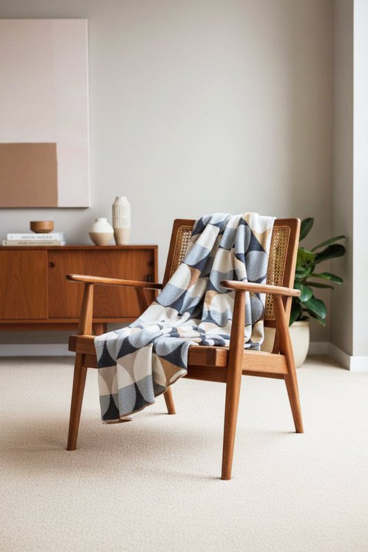 Olivia Nature jacquardsprei – zacht geborsteld katoen