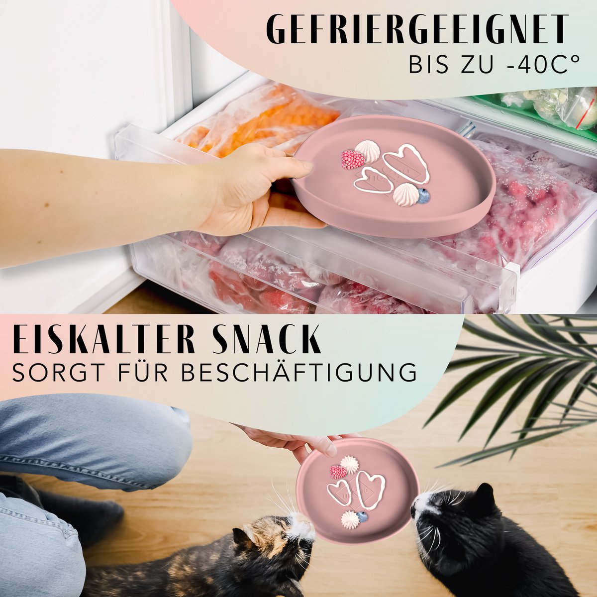 ne&no® Silikon Futterschale - Schnurrhaarfreundlich - extra flach - für Katzen