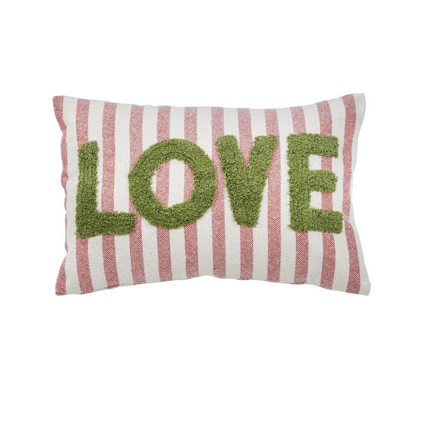 Funda de cojín Happy Stripe Love, 40x60cm