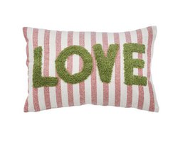 Pudebetræk Happy Stripe Love, 40x60cm