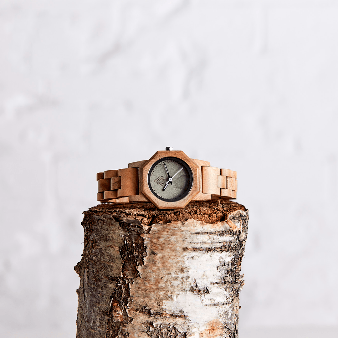 Beige Wrist Watch Women, Minimalist Wood Watch, Best Gifts For Her, Watch With Gift Box, Giftable Accessories, Maid Of Honor Gift~The Willow