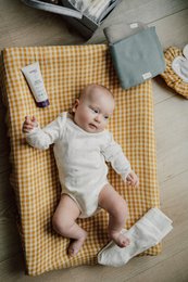 Coperchio di cambio del pannolino Tisu, senape Gingham