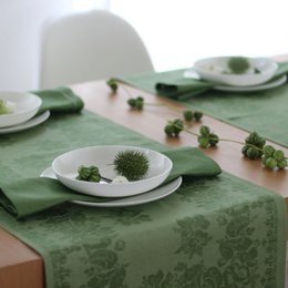 Lniany bieżnik Tradition - zielony